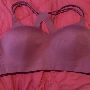 Women's Maroon Strappy Sports Bra